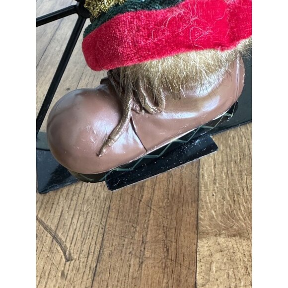 Vtg Old World Santa Claus Riding Bicycle Bike Lg 21” Christmas Decor Composite - Picture 14 of 16